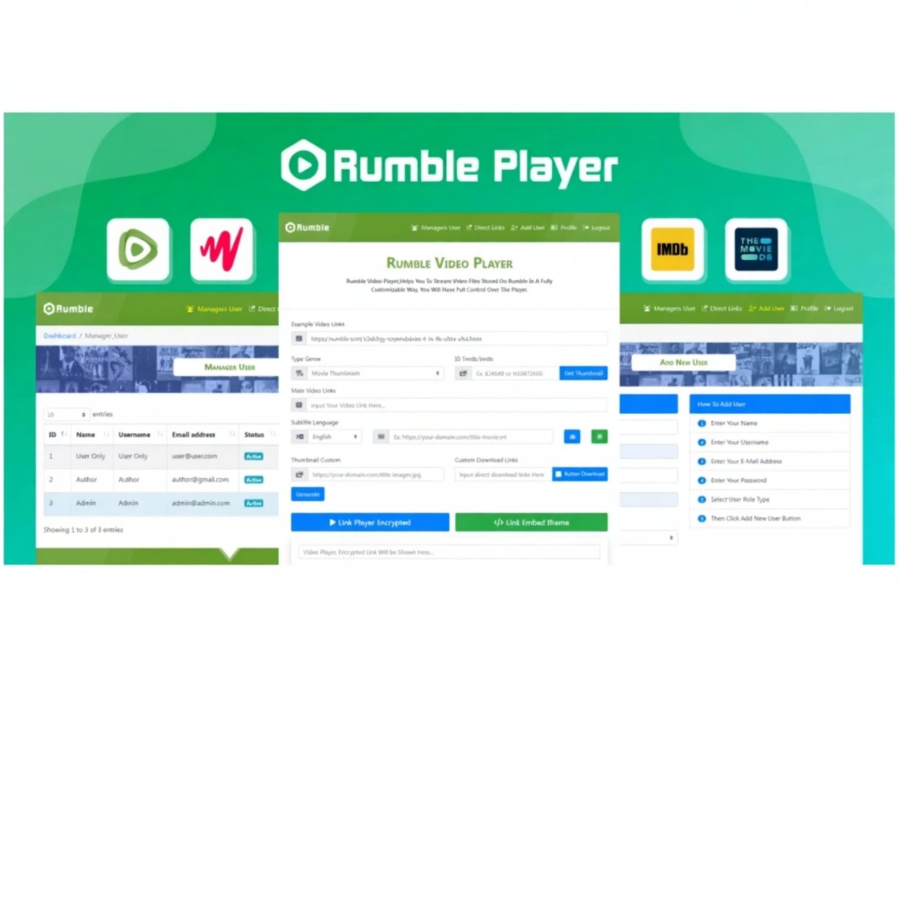 Rumble - Simple Video Player & Direct URL Shortener & Multi Quality